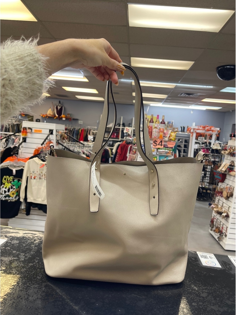 Kate Spade New York Large Cream Leather Tote Bag [COPY]